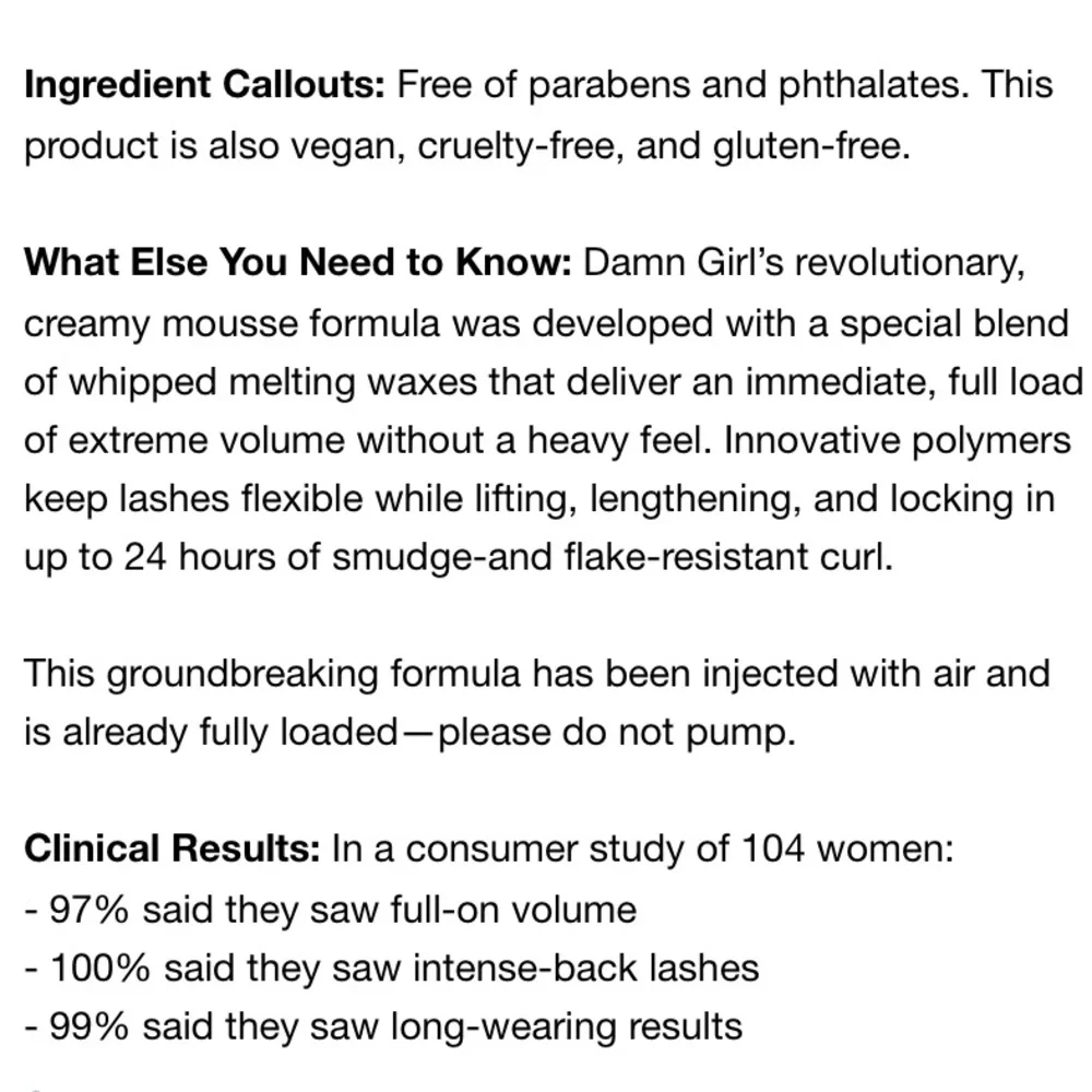 Too Faced Damn Girl 24 Hour Mascara